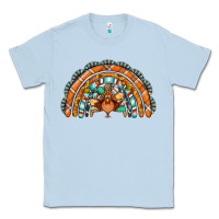 Dusty Blue turquoise thanksgiving turkey rainbow Classic Tee - Jasminsmagicworld