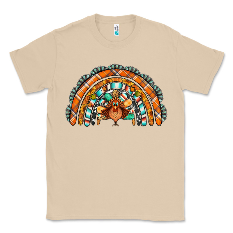 Turquoise Thanksgiving Turkey Rainbow Classic Tee by Jasminsmagicworld | Teevron