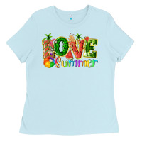 Baby Blue love summer with watermelon tbw Ladies Tee - texasbilliewilder