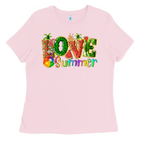 Bubblegum Pink love summer with watermelon tbw Ladies Tee - texasbilliewilder