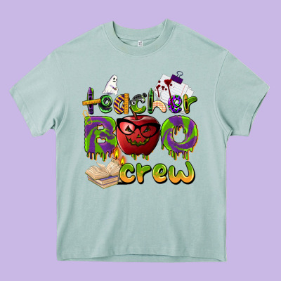 Teacher Boo Crew Heavy Core Tee Designed By Barkaloodesign