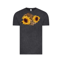 Vintage Black sunflower leopard patch Vintage Tee - AdoDesignShop