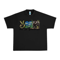Black Peace Love Spectacled Bear Urban Heavy Tee - LillyAllenDesigns