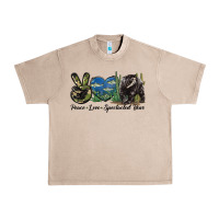 French Oak Peace Love Spectacled Bear Urban Heavy Tee - LillyAllenDesigns