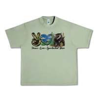 Oil Green Peace Love Spectacled Bear Urban Heavy Tee - LillyAllenDesigns