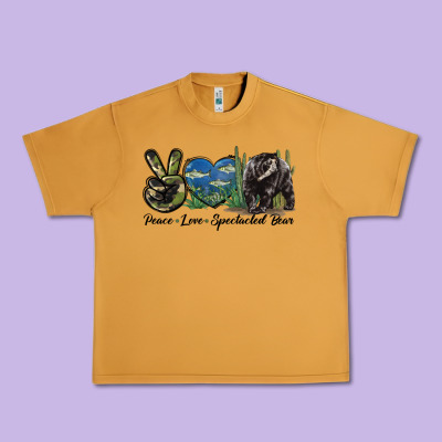 Peace Love Spectacled Bear Urban Heavy Tee Designed By Lillyallendesigns
