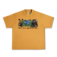 Peanut Butter Peace Love Spectacled Bear Urban Heavy Tee - LillyAllenDesigns