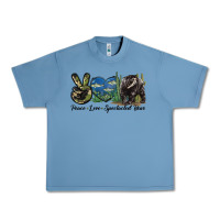 Pebble Blue Peace Love Spectacled Bear Urban Heavy Tee - LillyAllenDesigns