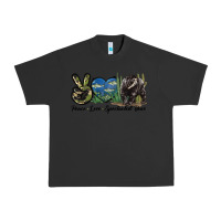 Pigment Black Peace Love Spectacled Bear Urban Heavy Tee - LillyAllenDesigns