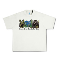 Pistachio Peace Love Spectacled Bear Urban Heavy Tee - LillyAllenDesigns
