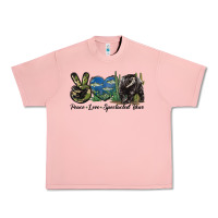 Salmon Peace Love Spectacled Bear Urban Heavy Tee - LillyAllenDesigns