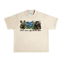 Sandshell Peace Love Spectacled Bear Urban Heavy Tee - LillyAllenDesigns