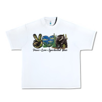White Peace Love Spectacled Bear Urban Heavy Tee - LillyAllenDesigns