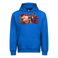 Cobalt love with pig olivia Urban Hoodie - OliviaCreatesArt