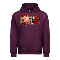 Mauve Wine love with pig olivia Urban Hoodie - OliviaCreatesArt
