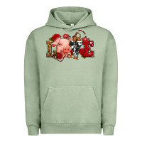 Pigment Oil Green love with pig olivia Urban Hoodie - OliviaCreatesArt