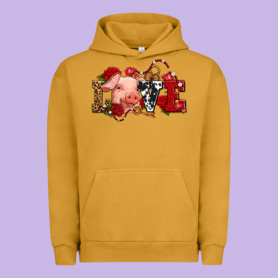 Love With Pig Olivia Urban Hoodie Designed By Oliviacreatesart