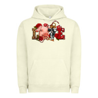 Pigment Pistachio love with pig olivia Urban Hoodie - OliviaCreatesArt