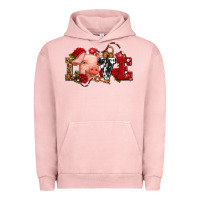 Pigment Salmon love with pig olivia Urban Hoodie - OliviaCreatesArt