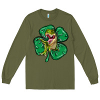 Army Green dinosaur st patricks day Long Sleeve Tee - MaliasSmallBusiness