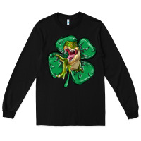 Black dinosaur st patricks day Long Sleeve Tee - MaliasSmallBusiness