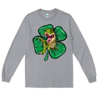 Heather Grey dinosaur st patricks day Long Sleeve Tee - MaliasSmallBusiness