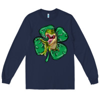Navy dinosaur st patricks day Long Sleeve Tee - MaliasSmallBusiness