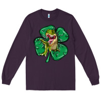 Plum dinosaur st patricks day Long Sleeve Tee - MaliasSmallBusiness
