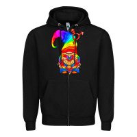 Black LGBTQ+ Pride Gnome With Heart Balloon Zipper Hoodie - BundleAndBundleShop