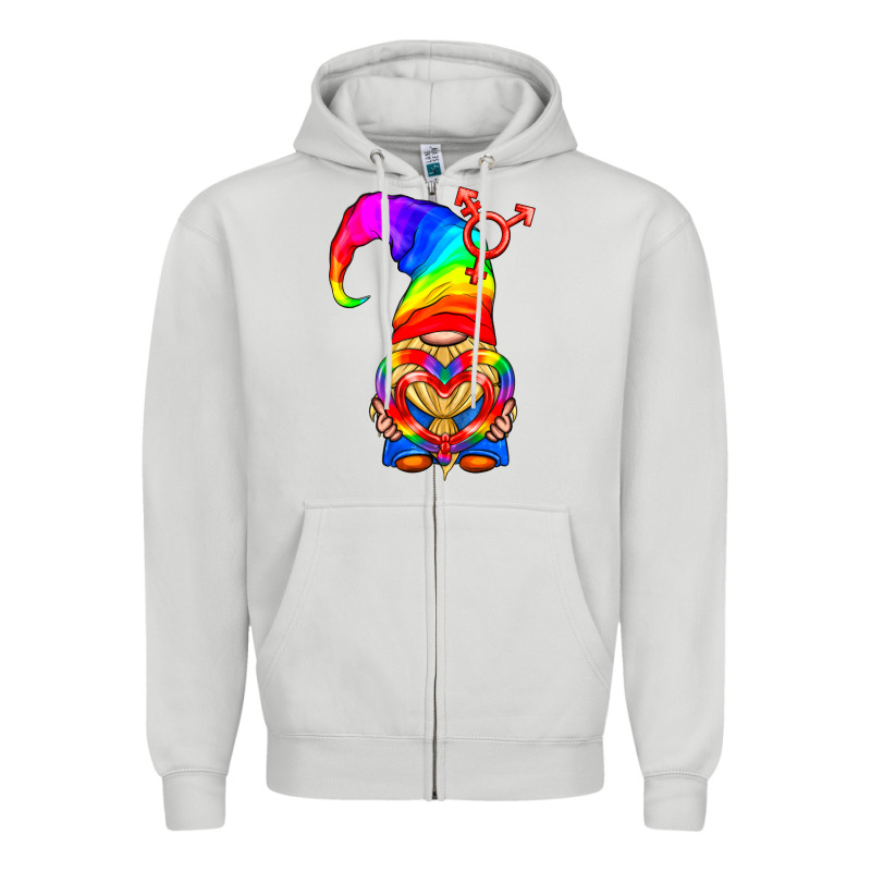 Lgbtq+ Pride Gnome With Heart Balloon Zipper Hoodie by BundleAndBundleShop | Teevron