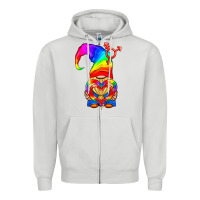 Dove Grey LGBTQ+ Pride Gnome With Heart Balloon Zipper Hoodie - BundleAndBundleShop