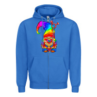 True Royal LGBTQ+ Pride Gnome With Heart Balloon Zipper Hoodie - BundleAndBundleShop