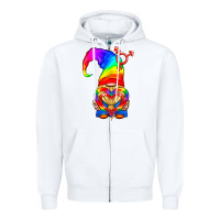 White LGBTQ+ Pride Gnome With Heart Balloon Zipper Hoodie - BundleAndBundleShop