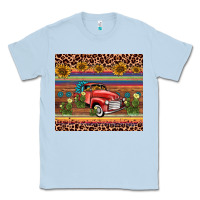 Dusty Blue truck sunflower leopard Classic Tee - AdoDesignShop