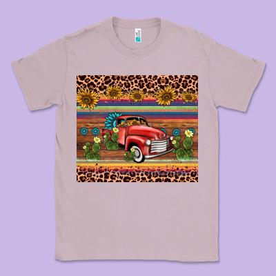 Truck Sunflower Leopard Classic Tee Designed By Adodesignshop