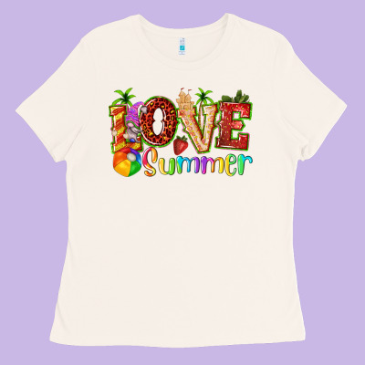 Love Summer With Strawberry Ladies Tee Designed By Texasbilliewilder