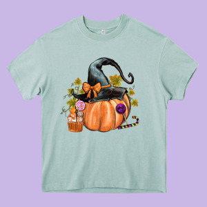 Kids Pumpkin With Halloween Heavy Core Tee Designed By Texasbilliewilder