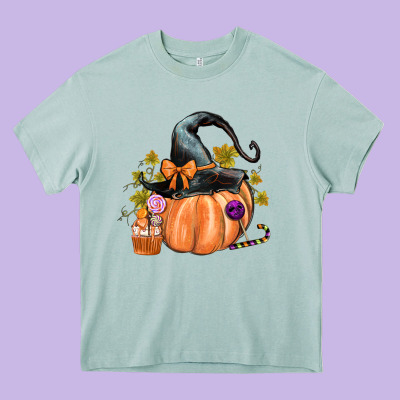 Kids Pumpkin With Halloween Heavy Core Tee Designed By Texasbilliewilder
