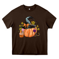Chocolate Brown Kids Pumpkin with Halloween Heavy Core Tee - texasbilliewilder