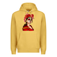 Antique Gold Sugar skull girl Premium Hoodie - NancyCooperArtShop