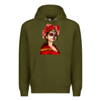Army Green Sugar skull girl Premium Hoodie - NancyCooperArtShop