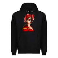 Black Sugar skull girl Premium Hoodie - NancyCooperArtShop