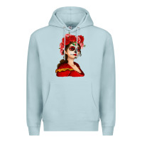 Blue Mist Sugar skull girl Premium Hoodie - NancyCooperArtShop
