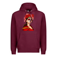 Burgundy Sugar skull girl Premium Hoodie - NancyCooperArtShop