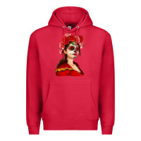 Cardinal Sugar skull girl Premium Hoodie - NancyCooperArtShop