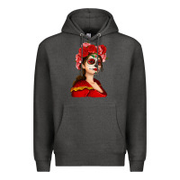 Charcoal Heather Sugar skull girl Premium Hoodie - NancyCooperArtShop