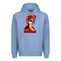 Colony Blue Sugar skull girl Premium Hoodie - NancyCooperArtShop