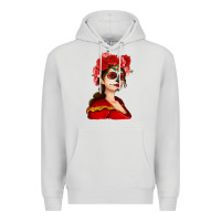 Dove Grey Sugar skull girl Premium Hoodie - NancyCooperArtShop