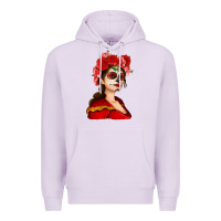 Lilac Sugar skull girl Premium Hoodie - NancyCooperArtShop