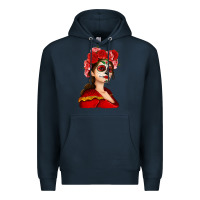 Navy Sugar skull girl Premium Hoodie - NancyCooperArtShop